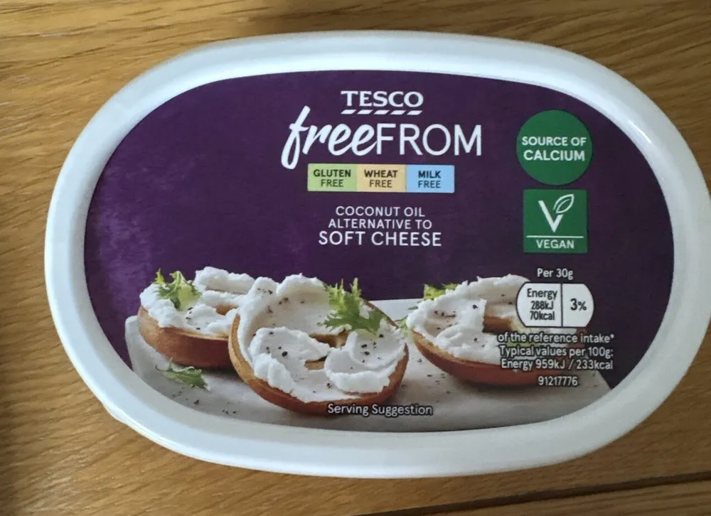 Tesco free from coconut oil alternative soft cheese