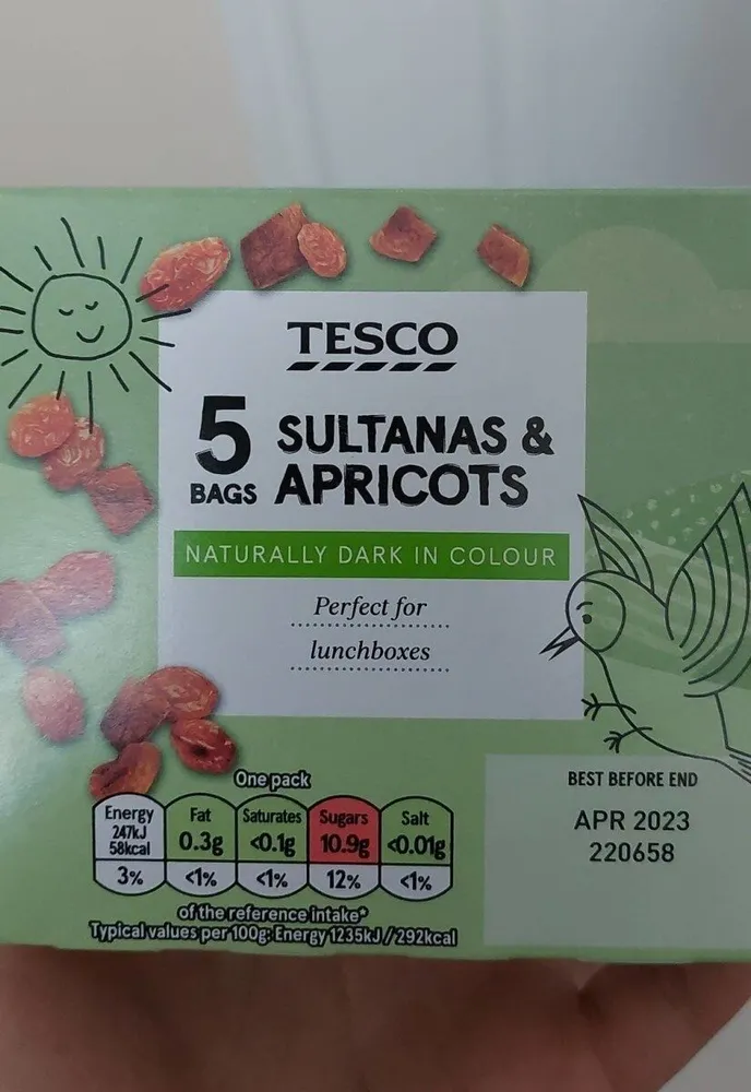 sultanas and apricots