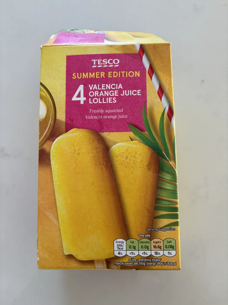 Valencia Orange Juice Lollies