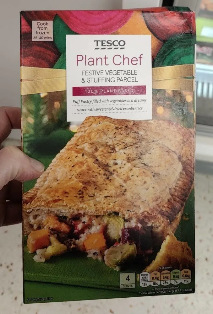 Festive vegetable & stuffing parcel