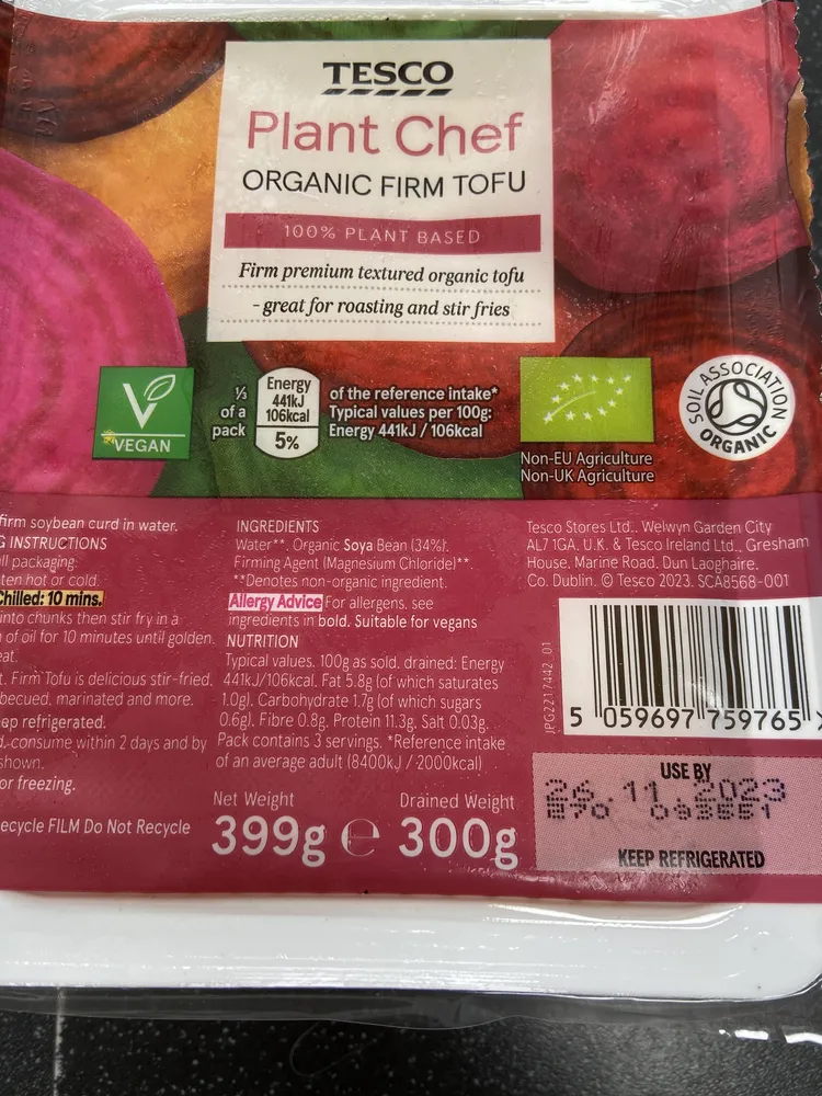 Organic Firm Tofu