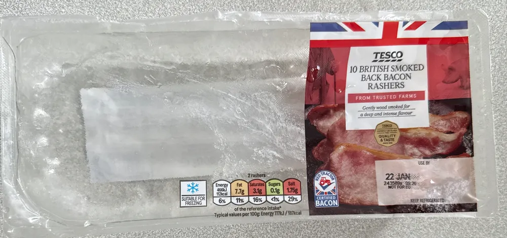British Smoked Back Bacon Rashers
