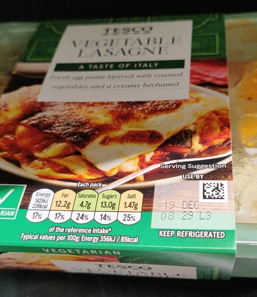 Vegetable lasagne