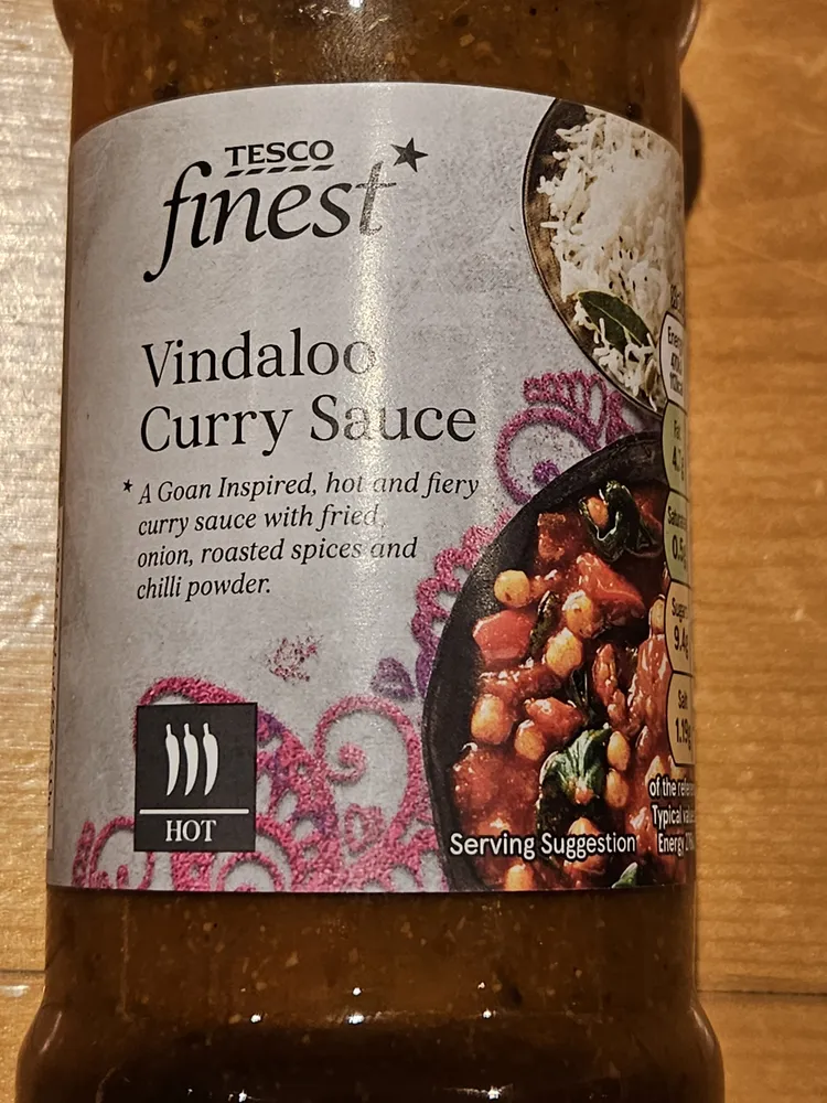 Vindaloo curry sauce