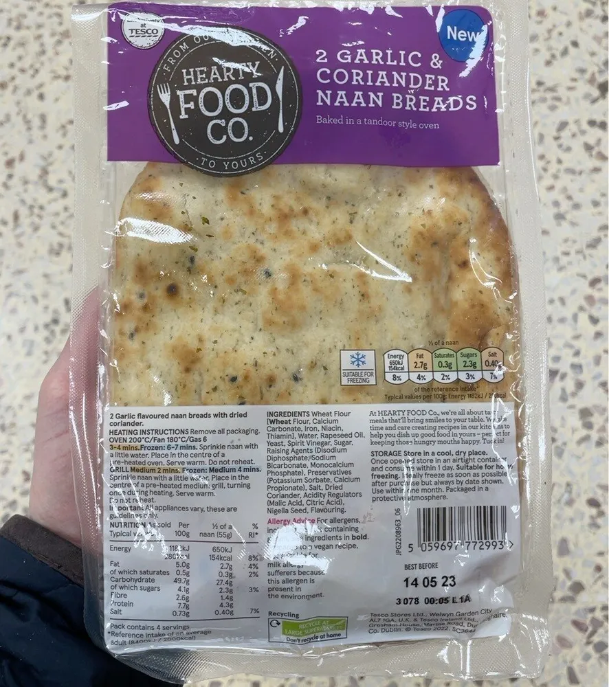 Garlic and corriander naan