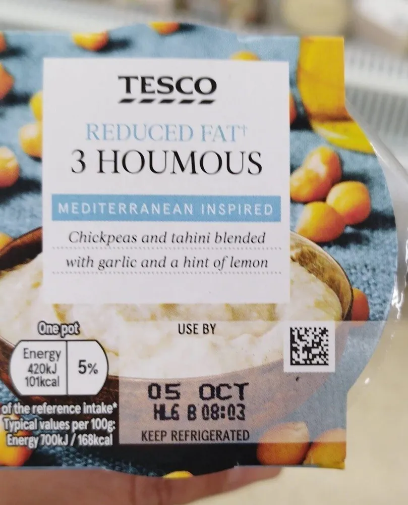 Reduced fat houmous