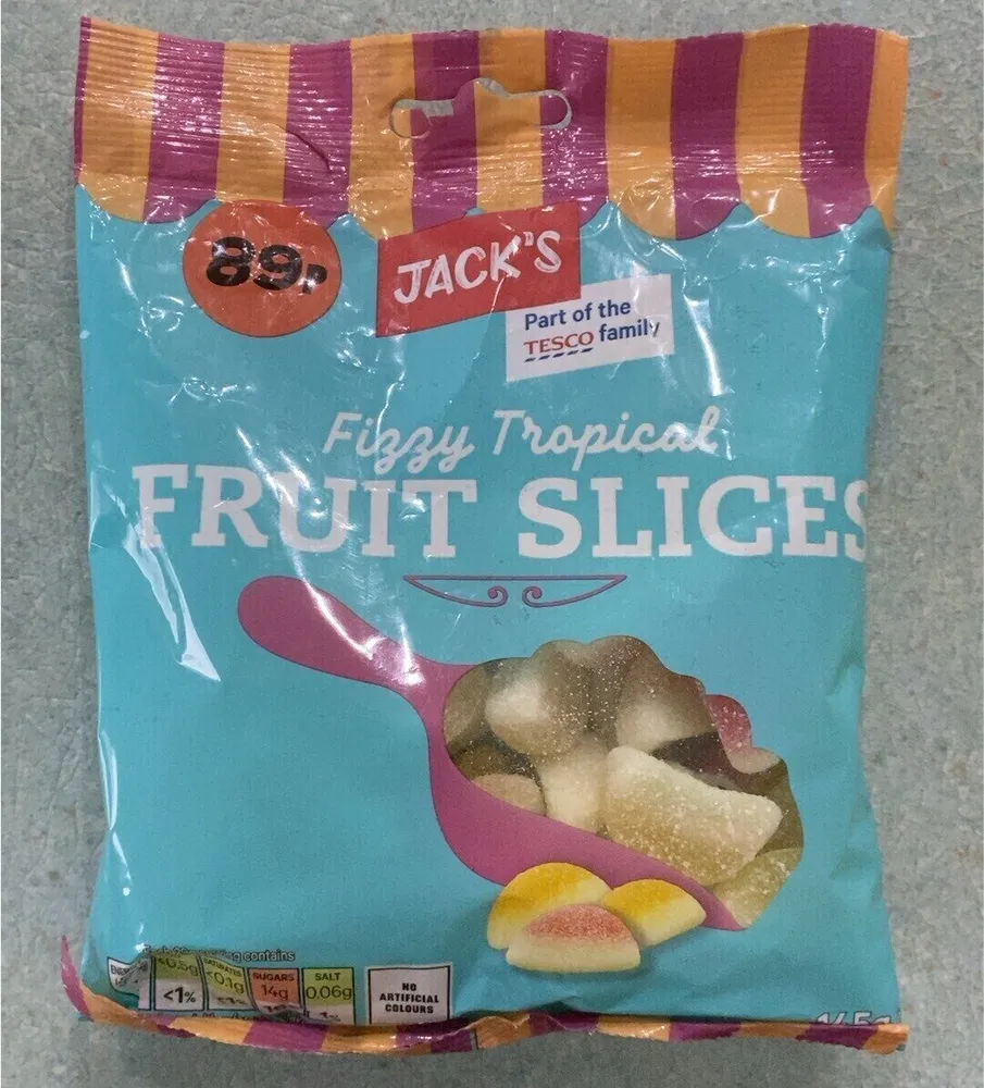 Jacks fizzy tropical fruit slices
