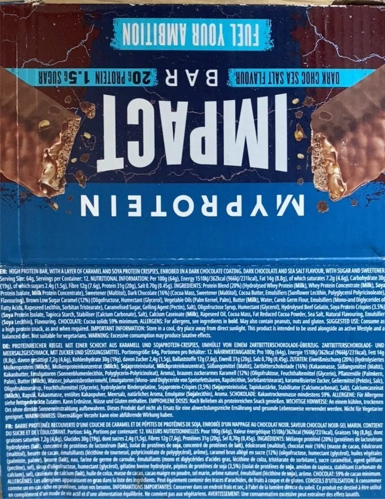 Impact bar dark chocolate sea salt