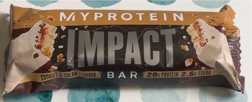 Impact whey protein cookies and cream flavored