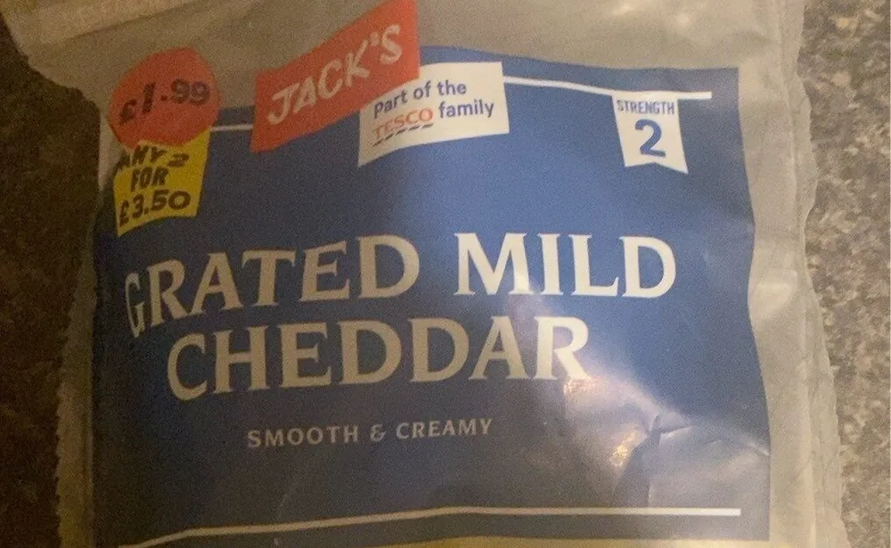 grated mild cheddar