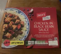 Chicken in black bean sauce with egg rice