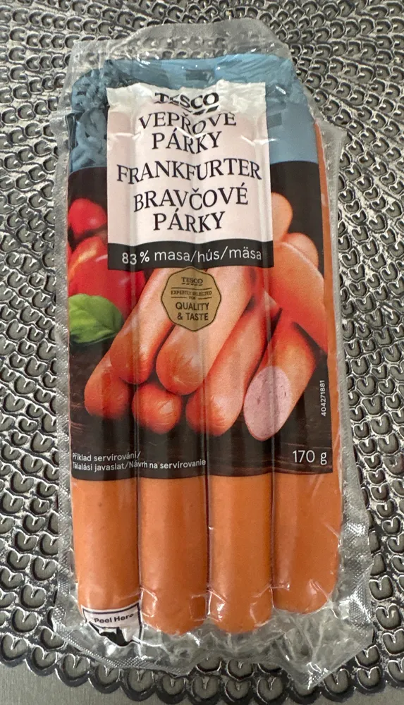 Vepřové párky Frankfurter Bravčové párky