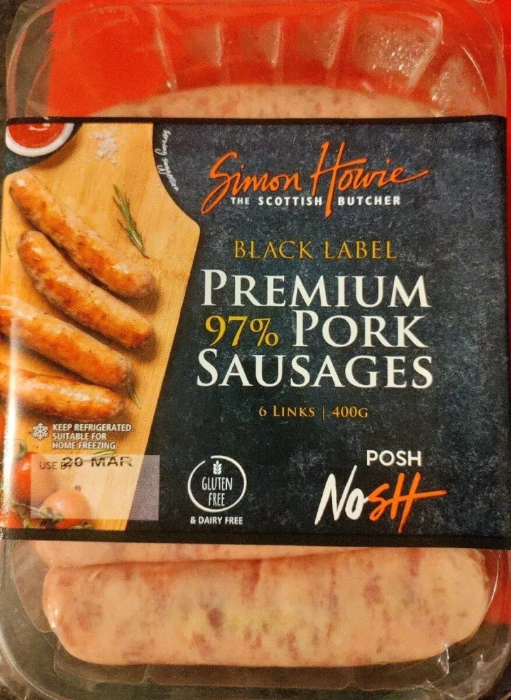 Premium 97% pork sausages