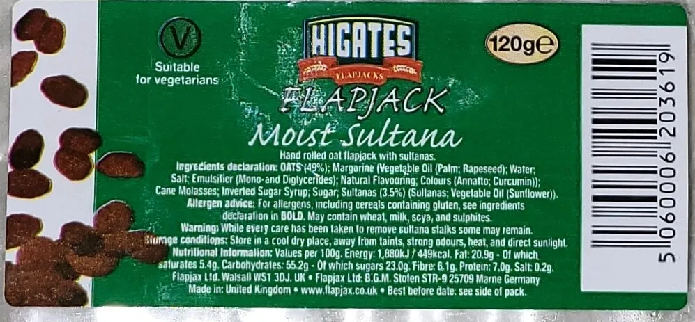 Flapjacks Moist Sultana
