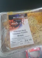 Oriental style chicken tortilla wraps