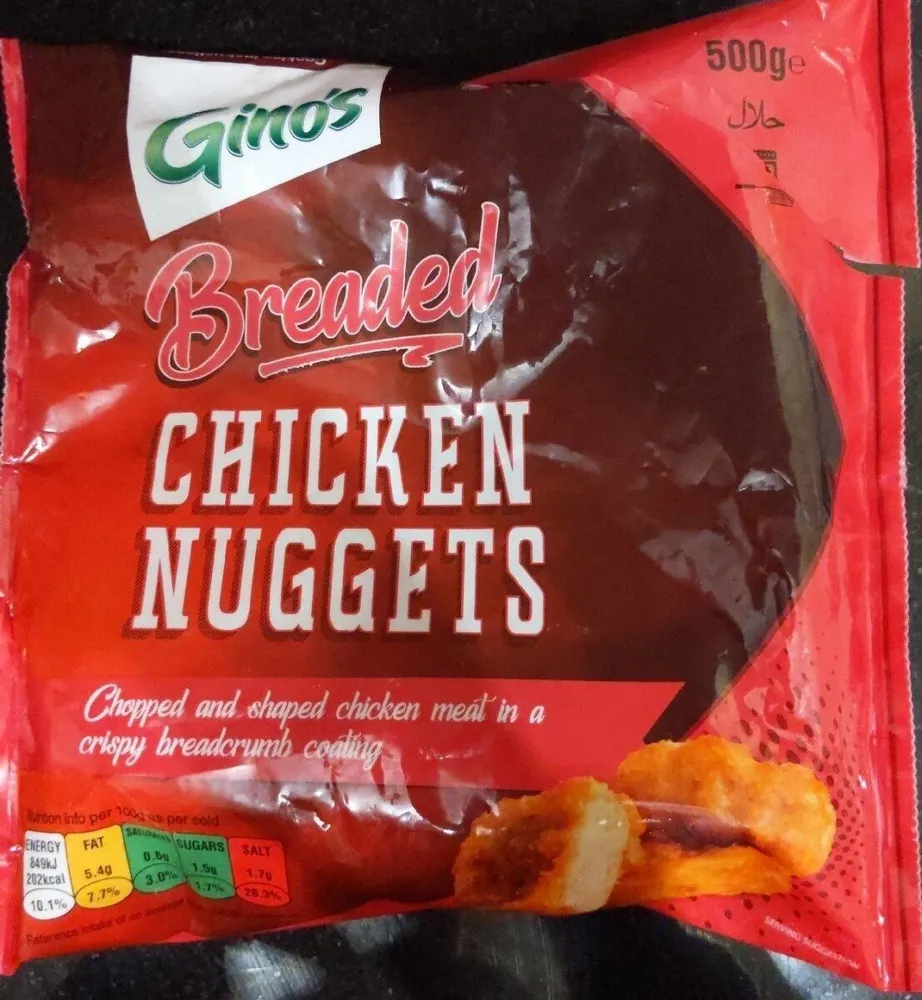 Breaded chicken nuggets