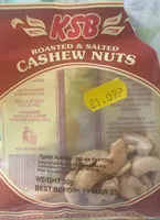 Roasted and salted cashew nuts