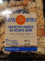 Crevettes panees au sésame noir