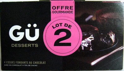 4 coeurs fondants au chocolat (lot de 2) Gü
