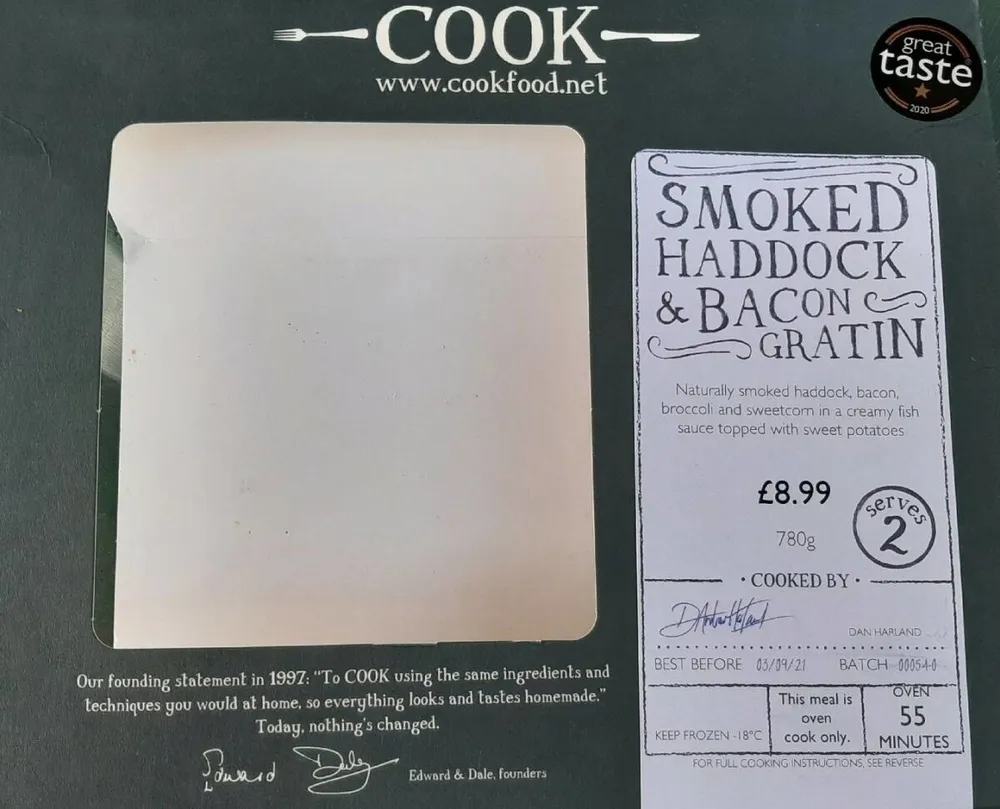 Smoked haddock and bacon gratin