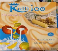 Mango flavoured kulfi milk ice lollies with real mangoes