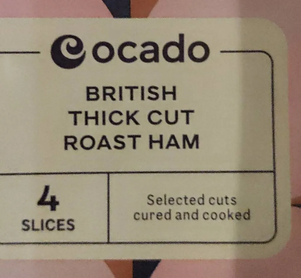 British thick cut roast ham