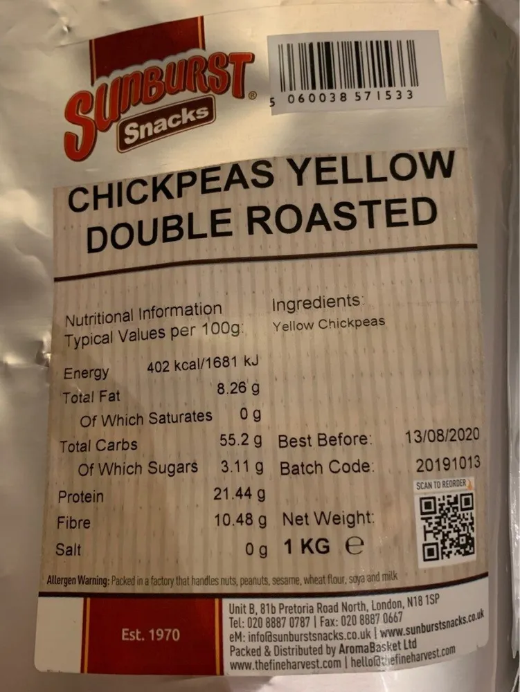 Chickpeas yellow double roasted