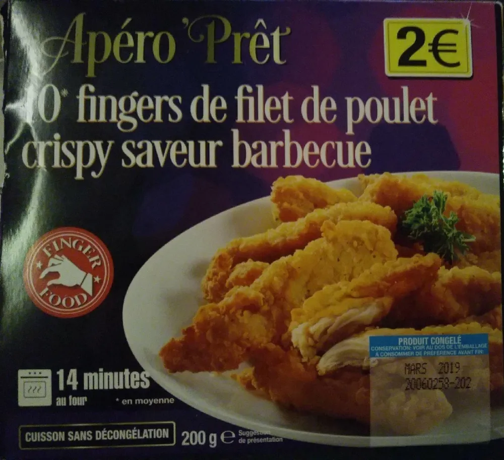 Fingers de filet de poulet crispy saveur barbecue