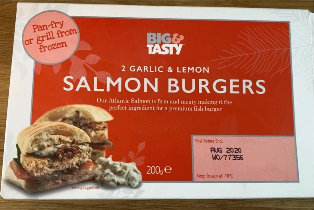 2 Garlic & Lemon Salmon Burger