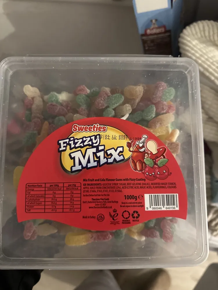 Mix Fruit and Cola Flavour Gums with Fizzy Coating