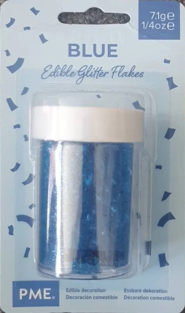 Paillettes comestibles bleues