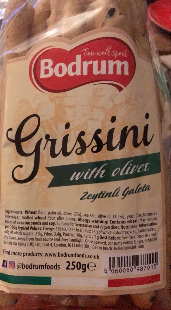 Grissini with olives