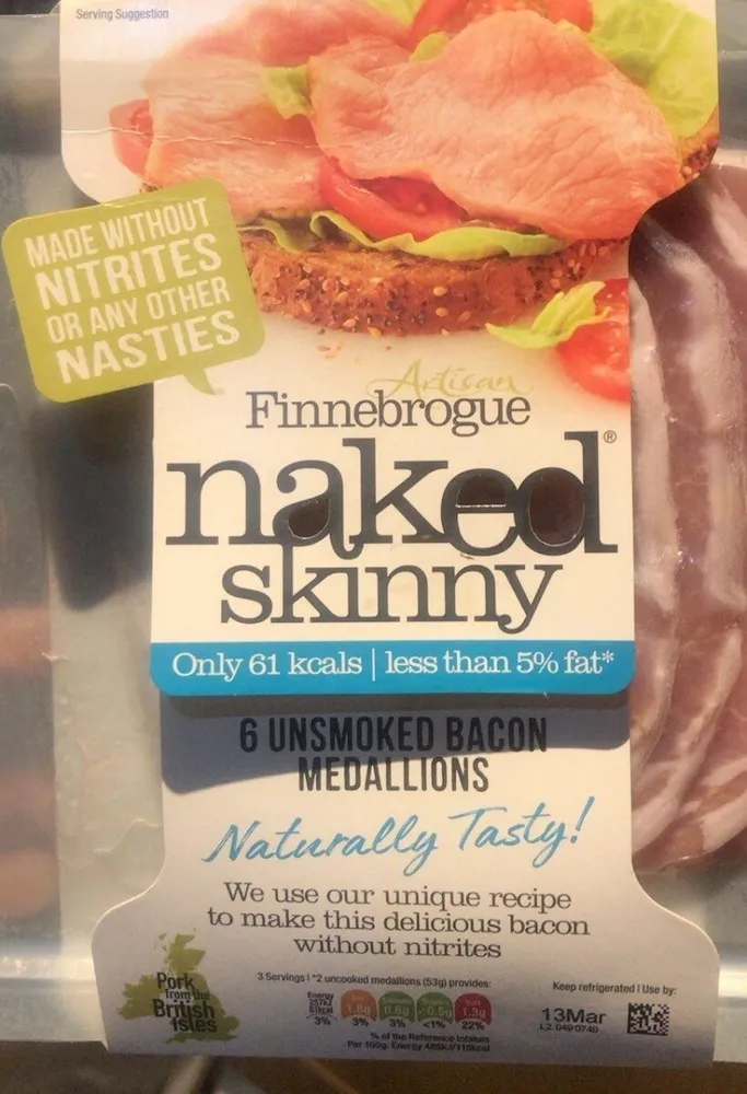 6 unkmoked bacon medallion