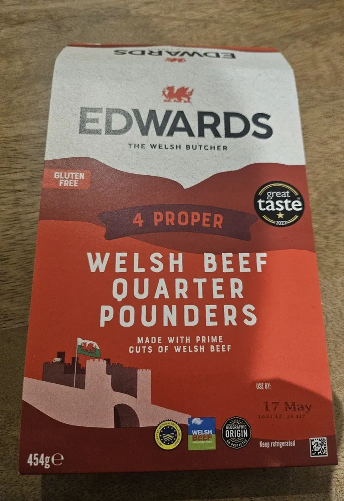 4x Welsh Beef burgers