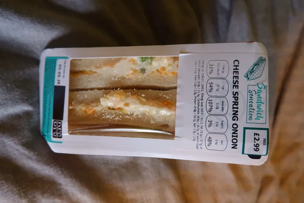 Sandwich Sensation Cheese Spring Onion
