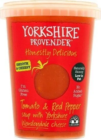 Tomato & Red Pepper Soup with Yorkshire Wensleydale Cheese
