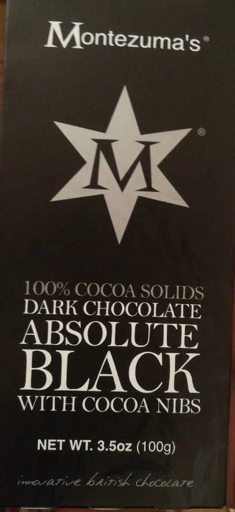 Dark chocolate absolute black with cocoa nibs