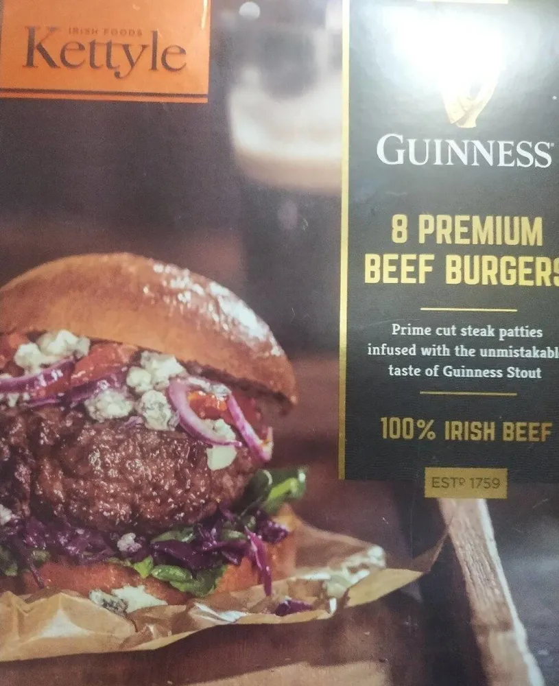 Guiness premium beef burguers
