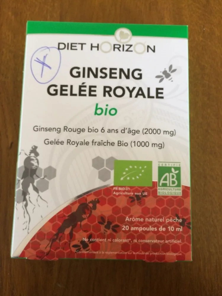 Ginseng Gelée Royale Bio - 20 Ampoules - Diet Horizon