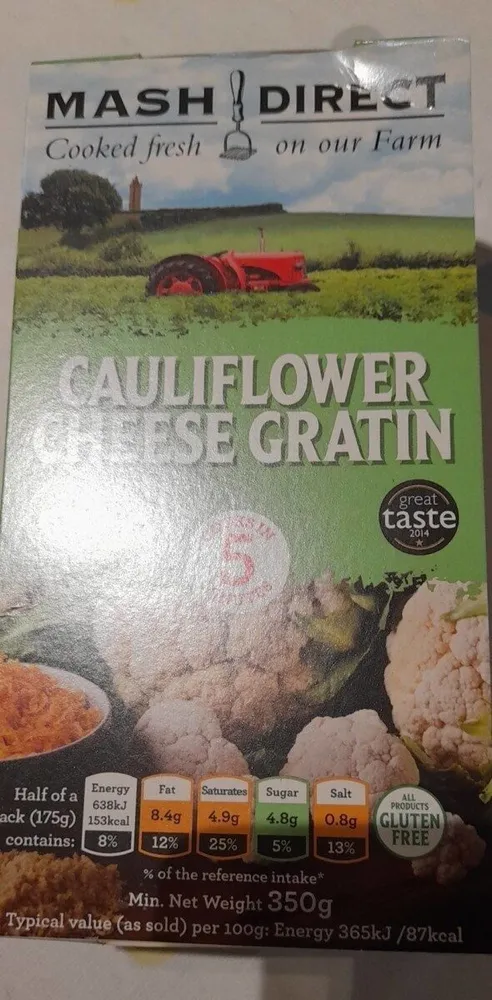 Mash direct cauliflower cheese gratin