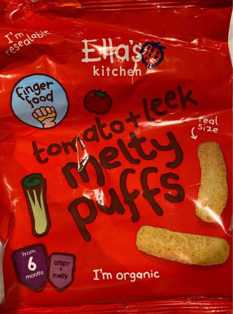 Tomato + leek melty puffs