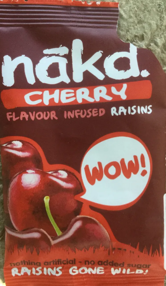Cherry flavour infused raisins