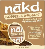 Coffee & Walnut Fruit & Nut Bars 4 x