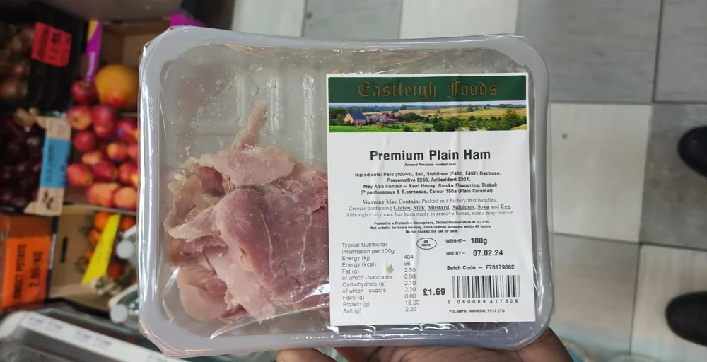 Plain ham slices