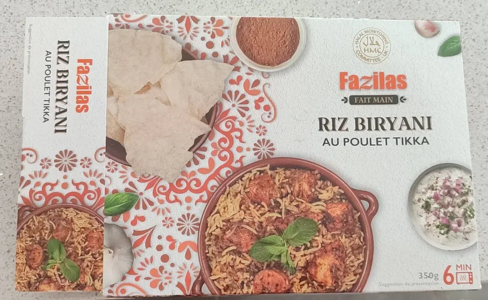 riz biryani au poulet tikka