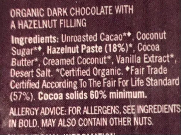 Dark Chocolate - Hazelnuts Filling