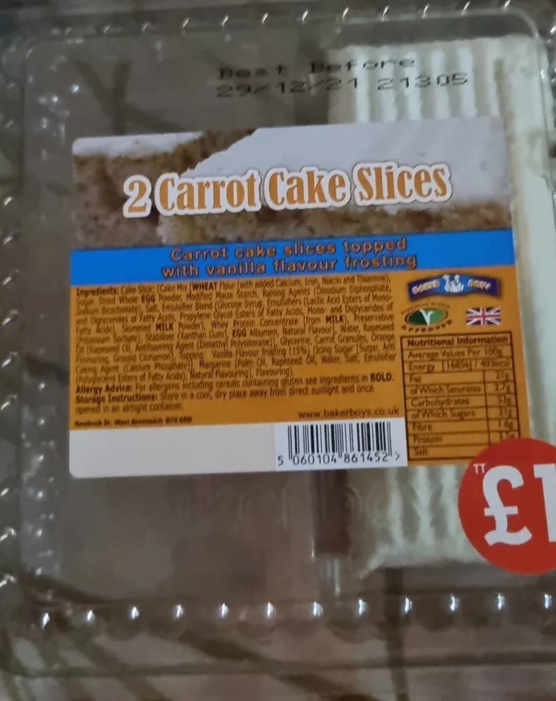2 Carrott cake slices