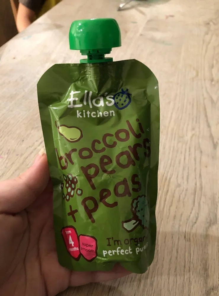 Broccoli pears + peas