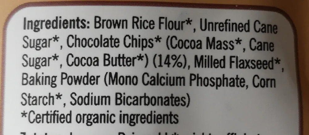 Chocolate chip muffin mix