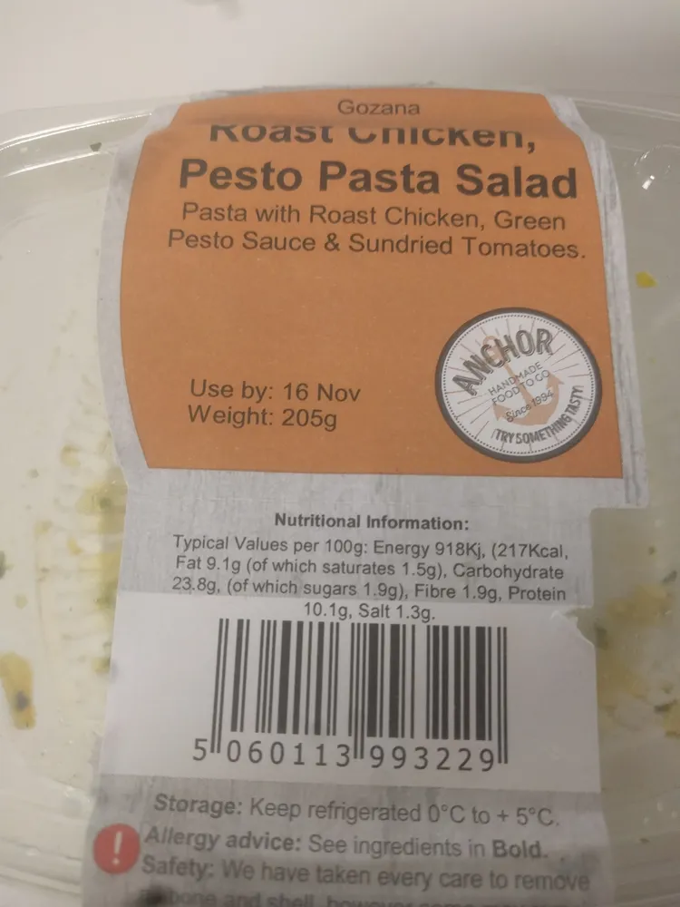 Roast Chicken, Pesto Pasta Salad